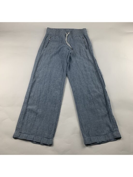 Athleta Pants - Athleta Light Blue Chambray Linen Cabo Wide Leg Pant 8